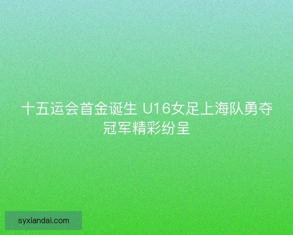 十五运会首金诞生 U16女足上海队勇夺冠军精彩纷呈